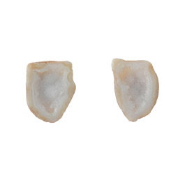 23X18mm 1/2 Agate Nodule W/Druzy Pair