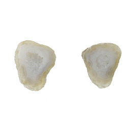 23X19mm 1/2 Agate Nodule W/Druzy Pair