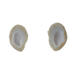 24X16mm 1/2 Agate Nodule W/Druzy Pair