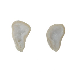 29X18mm 1/2 Agate Nodule W/Druzy Pair