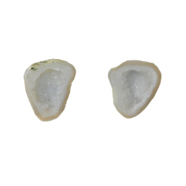 23X21mm 1/2 Agate Nodule W/Druzy Pair