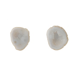 23X19mm 1/2 Agate Nodule W/Druzy Pair
