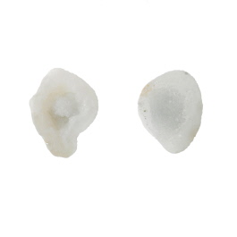 28X22mm 1/2 Agate Nodule W/Druzy Pair