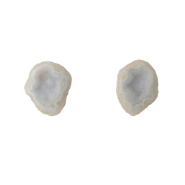 21X18mm 1/2 Agate Nodule W/Druzy Pair