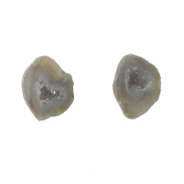 26X20mm 1/2 Agate Nodule W/Druzy Pair