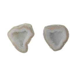 24X24mm 1/2 Agate Nodule W/Druzy Pair