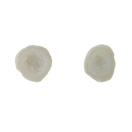 19X17mm 1/2 Agate Nodule W/Druzy Pair