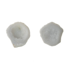 27X27mm 1/2 Agate Nodule W/Druzy Pair