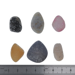 25x22 to 17x15mm Bezel Edge Druzy Set Of 6