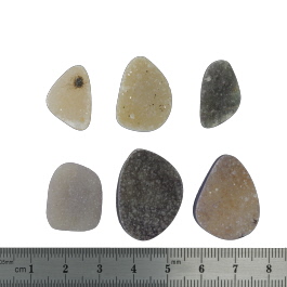 27x19 to 21x12mm Bezel Edge Druzy Set Of 6