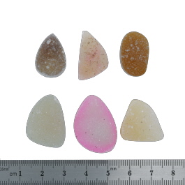 27x19 to 20x14mm Bezel Edge Druzy Set Of 6