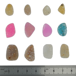 18x14 to 12x8mm Bezel Edge Druzy Set Of 12
