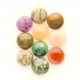 10mm Gemstone Round Cabochon Assortment - Pack of 100