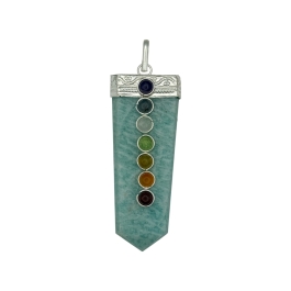 Amazonite 7 Chakra Bridge Pendant
