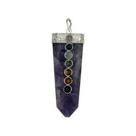 Amethyst 7 Chakra Bridge Pendant