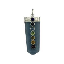 Angelite 7 Chakra Bridge Pendant