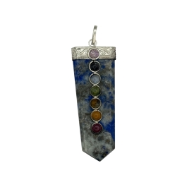 Lapis 7 Chakra Bridge Pendant