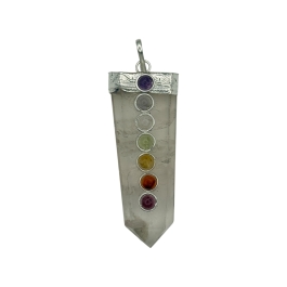 Quartz 7 Chakra Bridge Pendant