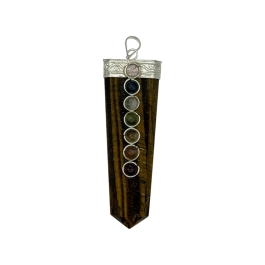 Tiger Eye 7 Chakra Bridge Pendant