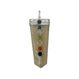 Peach Moonstone 7 Chakra Bridge Pendant