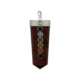 Goldstone 7 Chakra Bridge Pendant