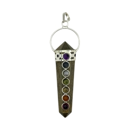 Pyrite Double Terminated Bridge With 7 Chakra Bead Pendant