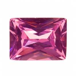 10X8mm Rectangle Pink Rose CZ - Pack of 1