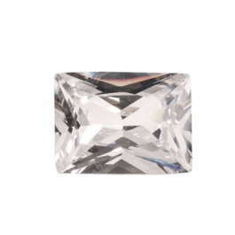 10X8mm Rectangle White CZ - Pack of 1