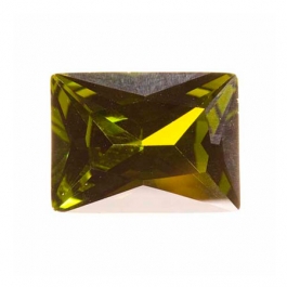 16X12mm Rectangle Olive CZ - Pack of 1