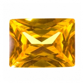 16X12mm Rectangle Yellow CZ - Pack of 1