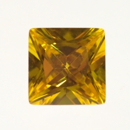 10mm Square Yellow CZ - Pack of 1