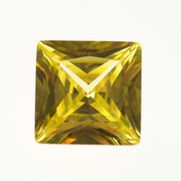 14mm Square Yellow CZ - Pack of 1