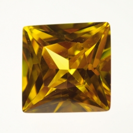18mm Square Yellow CZ - Pack of 1
