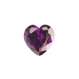 4x4mm Heart Amethyst CZ - Pack of 2