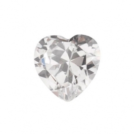 4x4mm Heart White CZ - Pack of 2