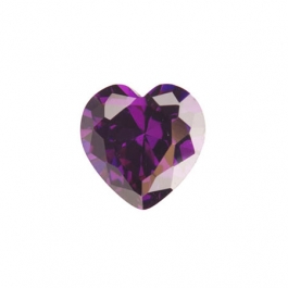 6 x 6mm Heart Amethyst CZ - Pack of 2