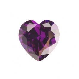 8X8mm Heart Amethyst CZ - Pack of 1