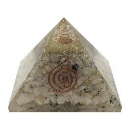 Rainbow Moonstone Orgonite Pyramid