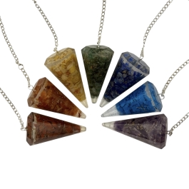 7 Chakra Orgonite Pendulum  Set