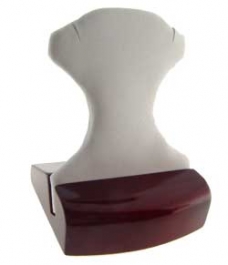 White T Shaped Earring Stand with Rosewood Base
