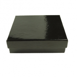 3 1/2 X 3 1/2 X 1 Inch Gloss Black Jewelry Box - Pack of 3
