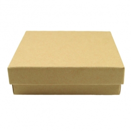 3 1/2 X 3 1/2 X 1 Inch Brown Kraft Jewelry Box - Pack of 3