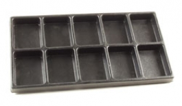 Black Plastic Tray Insert with 10 Compartments