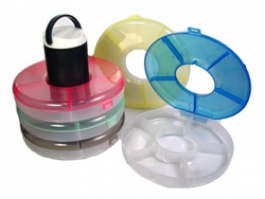 6 Inch Round 5 Trays with 5 Compartments with Easy to Carry Holder