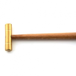 8 Inch Brass Hammer with Wooden Handle