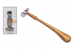 Chasing Hammer with Wooden Handle, 1 1/8 Inch Face