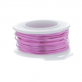 22 Gauge Round Silver Plated Hot Pink Copper Craft Wire - 24 ft