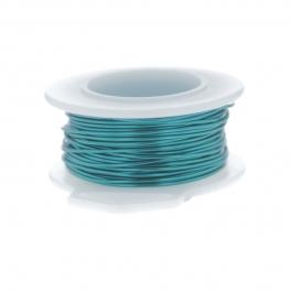 20 Gauge Round Silver Plated Peacock Blue Copper Craft Wire - 18 ft