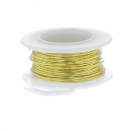 28 Gauge Round Silver Plated Yellow Copper Craft Wire - 45 ft