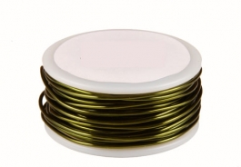 22 Gauge Round Olive Enameled Craft Wire - 45ft